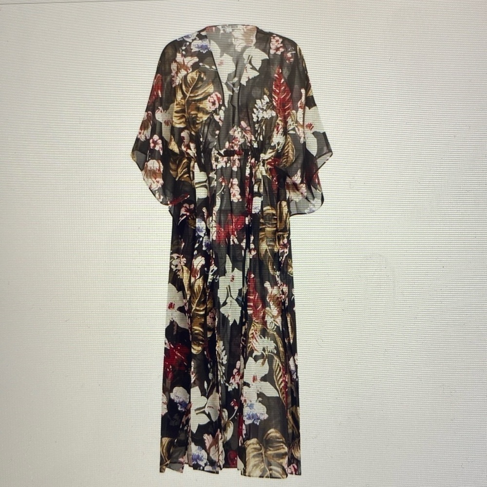 NWT Walter Baker Tulum Kimono swim Coverup Womens OS Floral Resort Boho Beach